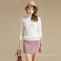 Alibaba China Custom Ladies Inverno Knit Cashmere Wool Sweater com padrão sólido